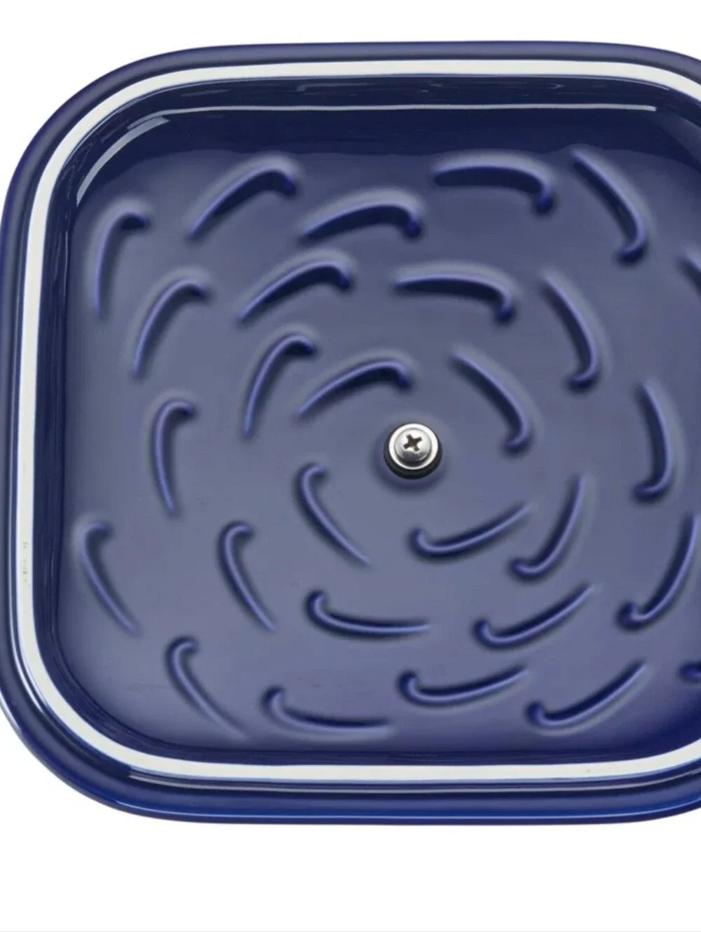 Staub 2.5QT Covered Square Enameled Casserole Dish- Dark Blue